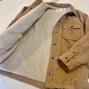 Zara Kids Brown Corduroy Sherpa Jacket